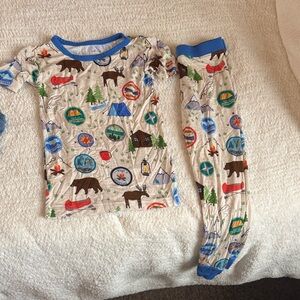 Little Sleepies Wilderness Adventure Pajama Set - Blue and Brown